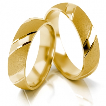 Obrączki ślubne zdobione ze złota próby 585